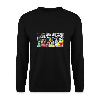 bicycle,vintage,illustration,colorful,retro,graffiti - Unisex Sweatshirt - black - Front - Alina (178cm) & Michal (187cm)