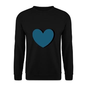 Coeur bleu Saint-Valentin - Sweat-shirt Unisexe - noir - Devant - Alina (178cm) & Michal (187cm)