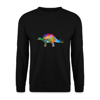 Stegosaurus,dinosaurier,graffiti,malerei - Unisex Pullover - Schwarz - Vorne - Alina (178cm) & Michal (187cm)