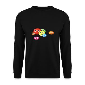 süßigkeiten,m&m, nüsse, schokoperlen,bunt,comic - Unisex Pullover - Schwarz - Vorne - Alina (178cm) & Michal (187cm)