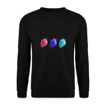 Fraises colorées, pop, œuvres d’art, fraise blanche - Sweat-shirt Unisexe - noir - Devant - Alina (178cm) & Michal (187cm)
