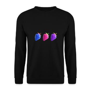 Fraises colorées, pop, œuvres d’art, fraise blanche - Sweat-shirt Unisexe - noir - Devant - Alina (178cm) & Michal (187cm)