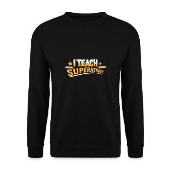 Teacher Teacher's Day Superheroes Teacher's Gift - Unisex Sweatshirt - black - Front - Alina (178cm) & Michal (187cm)