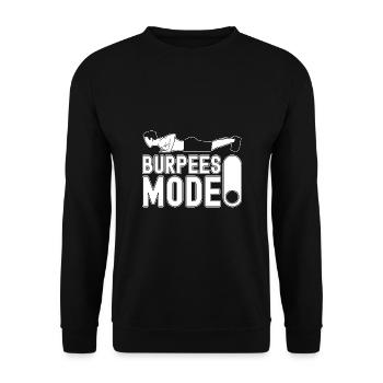Gym Junkies Burpees Mode On Calisthenics Fitness - Unisex Sweatshirt - black - Front - Alina (178cm) & Michal (187cm)