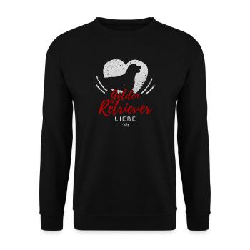 Golden Retriever Liebe mit Herz - Unisex Pullover - Schwarz - Vorne - Alina (178cm) & Michal (187cm)