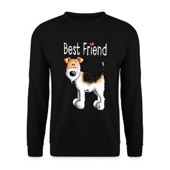 Best Friend Foxterrier - Best Friends - Geschenk - Unisex Pullover - Schwarz - Vorne - Alina (178cm) & Michal (187cm)