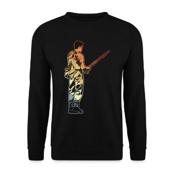 Vintage Angler - Unisex Sweatshirt - black - Front - Alina (178cm) & Michal (187cm)
