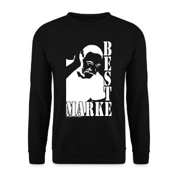 Meilleur homme de marque - Sweat-shirt Unisexe - noir - Devant - Alina (178cm) & Michal (187cm)