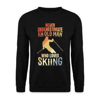 Ne sous-estimez jamais un vieux skieur - Sweat-shirt Unisexe - noir - Devant - Alina (178cm) & Michal (187cm)