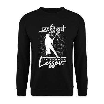 Lacrosse Mädchen - Unisex Pullover - Schwarz - Vorne - Alina (178cm) & Michal (187cm)