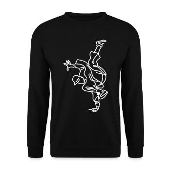 Breakdancing Skizze - Unisex Pullover - Schwarz - Vorne - Alina (178cm) & Michal (187cm)