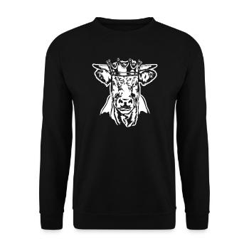 Cow Crown Ox Bull Pasture Animal Wilsigns - Unisex Sweatshirt - black - Front - Alina (178cm) & Michal (187cm)