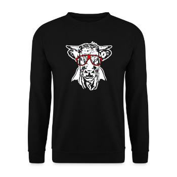 Vache à lunettes boeuf taureau pâturage animal Wilsigns - Sweat-shirt Unisexe - noir - Devant - Alina (178cm) & Michal (187cm)