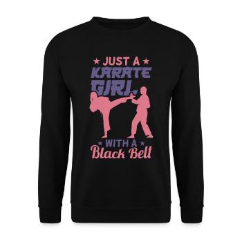 Karate Girl - Unisex Sweatshirt - black - Front - Alina (178cm) & Michal (187cm)