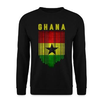 Ghana Flagge, ghanaischer Stolz - Unisex Pullover - Schwarz - Vorne - Alina (178cm) & Michal (187cm)