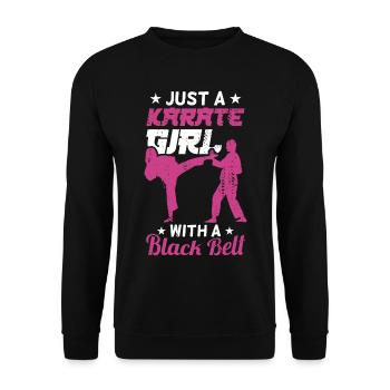 Karate girl with black belt - Unisex Sweatshirt - black - Front - Alina (178cm) & Michal (187cm)