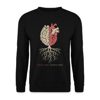 Peaceful Mind Grateful Heart Yoga Meditation - Unisex Pullover - Schwarz - Vorne - Alina (178cm) & Michal (187cm)