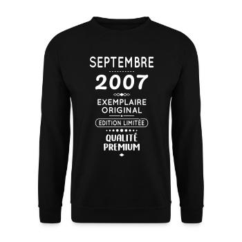 18th Birthday - September 2007 Original - Unisex Sweatshirt - black - Front - Alina (178cm) & Michal (187cm)
