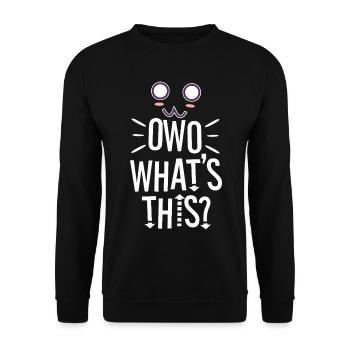OwO What's This? - Unisex Sweatshirt - black - Front - Alina (178cm) & Michal (187cm)