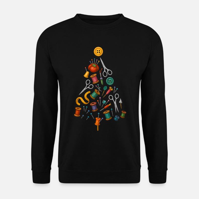 Sewing Christmas Tree Design - Unisex Sweatshirt - black