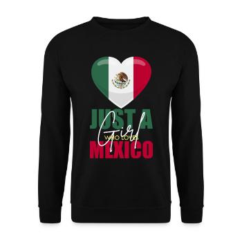 Mexico Heart Flag Love - Unisex Sweatshirt - black - Front - Alina (178cm) & Michal (187cm)