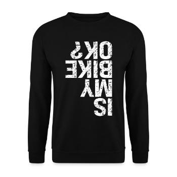 Is My Bike OK - Unisex Sweatshirt - black - Front - Alina (178cm) & Michal (187cm)