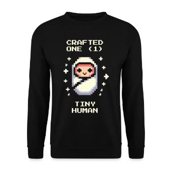 Création d’un petit personnage | Dicton Gamer Baby - Sweat-shirt Unisexe - noir - Devant - Alina (178cm) & Michal (187cm)