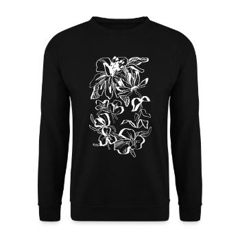 FLEURIR - Sweat-shirt Unisexe - noir - Devant - Alina (178cm) & Michal (187cm)