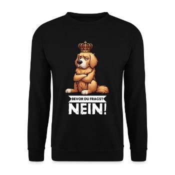 Before You Ask Golden Retriever Goldie Goldies - Unisex Sweatshirt - black - Front - Alina (178cm) & Michal (187cm)