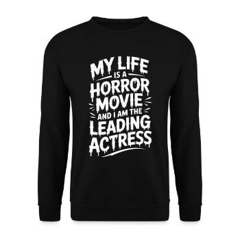 Ma vie est un film d’horreur - Halloween - Sweat-shirt Unisexe - noir - Devant - Alina (178cm) & Michal (187cm)