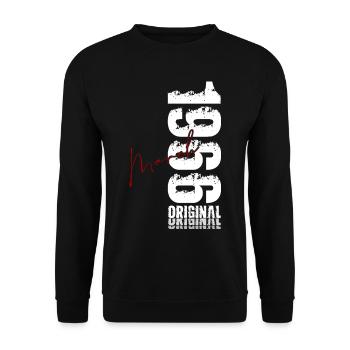 Cadeau pour le 60e anniversaire Mari Femme Mars 1966 - Sweat-shirt Unisexe - noir - Devant - Alina (178cm) & Michal (187cm)
