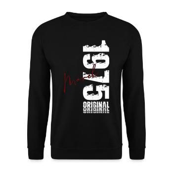 51st Birthday Gift Husband Wife March 1975 - Unisex Sweatshirt - black - Front - Alina (178cm) & Michal (187cm)