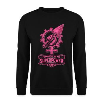Feminism Feminist Feminist - Unisex Sweatshirt - black - Front - Alina (178cm) & Michal (187cm)