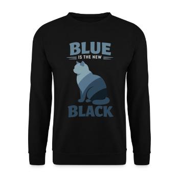 BKH Blue: Minimalist "Blue is the new Black" - Unisex Pullover - Schwarz - Vorne - Alina (178cm) & Michal (187cm)
