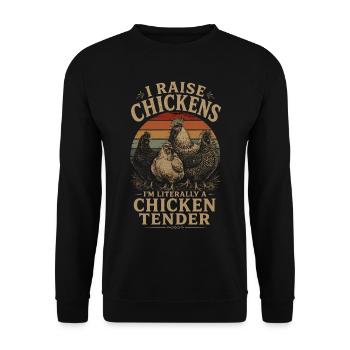 Humour Poules - I'm Literally a Chicken Tender Vin - Unisex Sweatshirt - black - Front - Alina (178cm) & Michal (187cm)