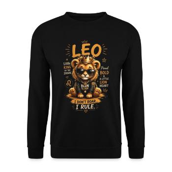Löwe Fürstlicher und verzierter Löwenkönig – Tierkreis - Unisex Pullover - Schwarz - Vorne - Alina (178cm) & Michal (187cm)