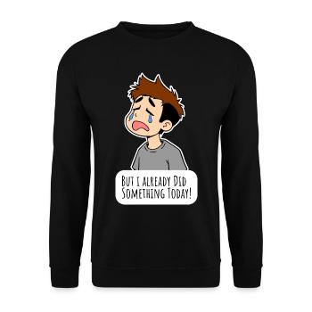 Dein Kind will nicht im Haushalt helfen? - Unisex Pullover - Schwarz - Vorne - Alina (178cm) & Michal (187cm)