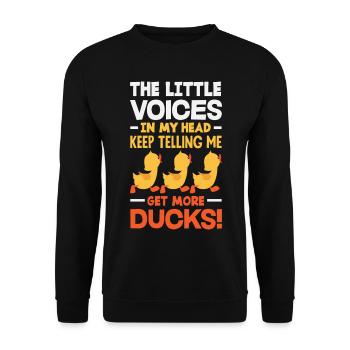 Motifs drôles de canards Citons amoureux de canards - Sweat-shirt Unisexe - noir - Devant - Alina (178cm) & Michal (187cm)