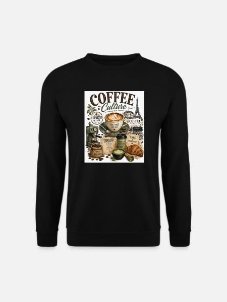 Coffee Culture Paris Café Collage - Unisex Sweatshirt - black