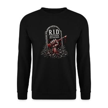 Rentner im Dienst - Unisex Pullover - Schwarz - Vorne - Alina (178cm) & Michal (187cm)