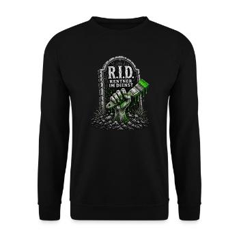Rentner im Dienst - Unisex Pullover - Schwarz - Vorne - Alina (178cm) & Michal (187cm)