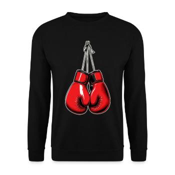 Rote Boxhandschuhe – Boxing & Fight - Unisex Pullover - Schwarz - Vorne - Alina (178cm) & Michal (187cm)