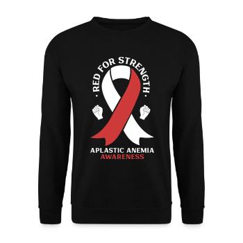 Aplastische Anämie Awareness - Rot für Stärke - Unisex Pullover - Schwarz - Vorne - Alina (178cm) & Michal (187cm)