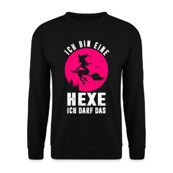 Ich Bin Eine Hexe Ich Darf Das - Unisex Pullover - Schwarz - Vorne - Alina (178cm) & Michal (187cm)