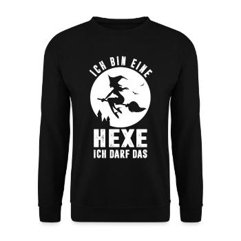 Ich Bin Eine Hexe Ich Darf Das - Unisex Pullover - Schwarz - Vorne - Alina (178cm) & Michal (187cm)