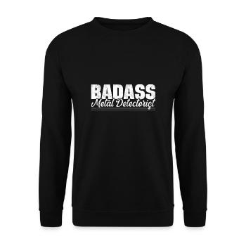Badass Metallsucher Metalljägermünze - Unisex Pullover - Schwarz - Vorne - Alina (178cm) & Michal (187cm)