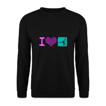 I Love Pole Dancing Dancer Fitness Gift Idea - Unisex Sweatshirt - black - Front - Alina (178cm) & Michal (187cm)