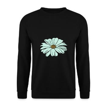 Flower, light blue, blue flower - Unisex Sweatshirt - black - Front - Alina (178cm) & Michal (187cm)