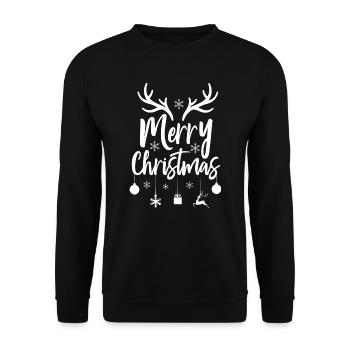 Christmas shirt • Merry Christmas • Gift - Unisex Sweatshirt - black - Front - Alina (178cm) & Michal (187cm)