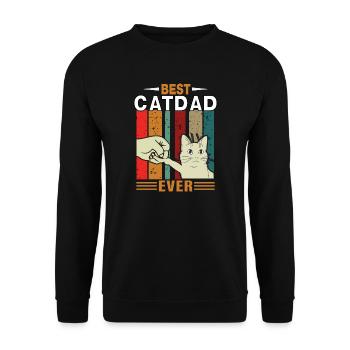 BEST CAT DAD EVER Katen Papa Vatertag Geschenk - Unisex Sweatshirt - black - Front - Alina (178cm) & Michal (187cm)